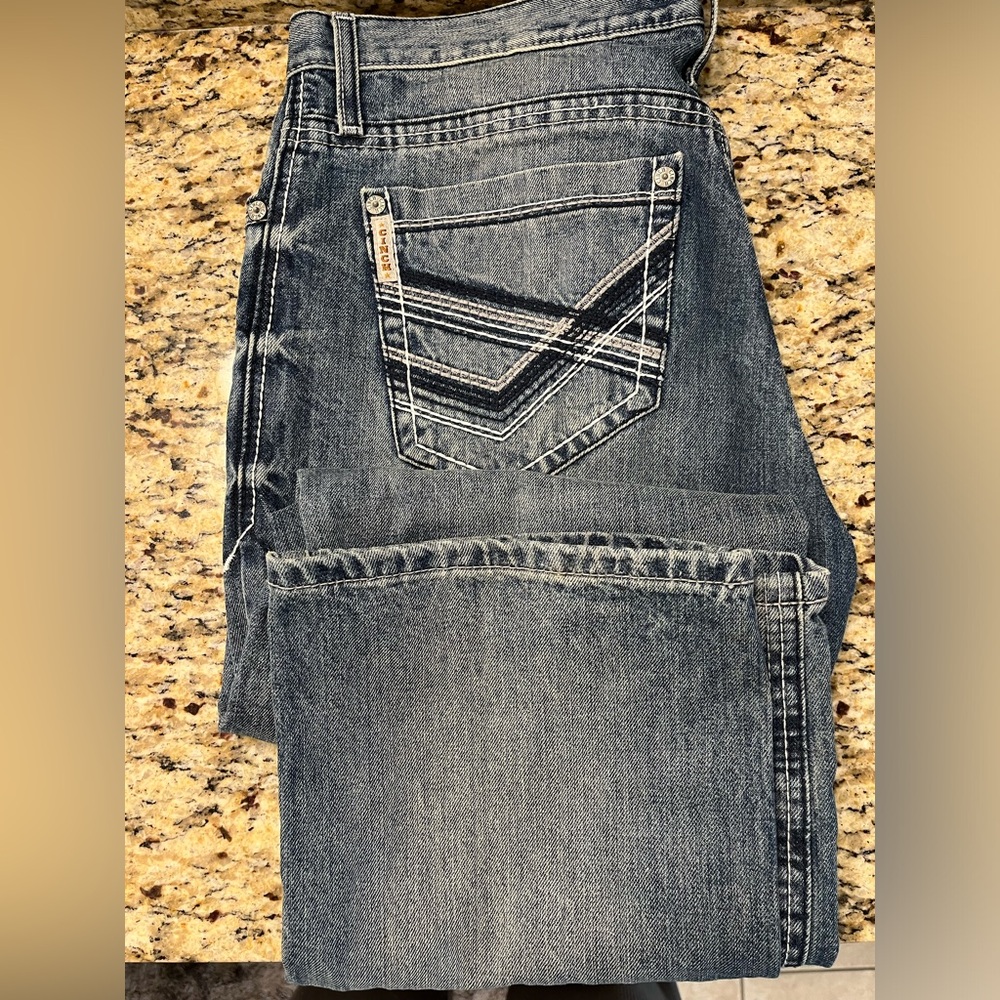 Men’s Silver straight leg jeans (like new)
34x30